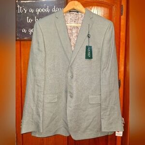 A Lauren Ralph Lauren 100% linen Blayton sage single breasted blazer. 20R NWT